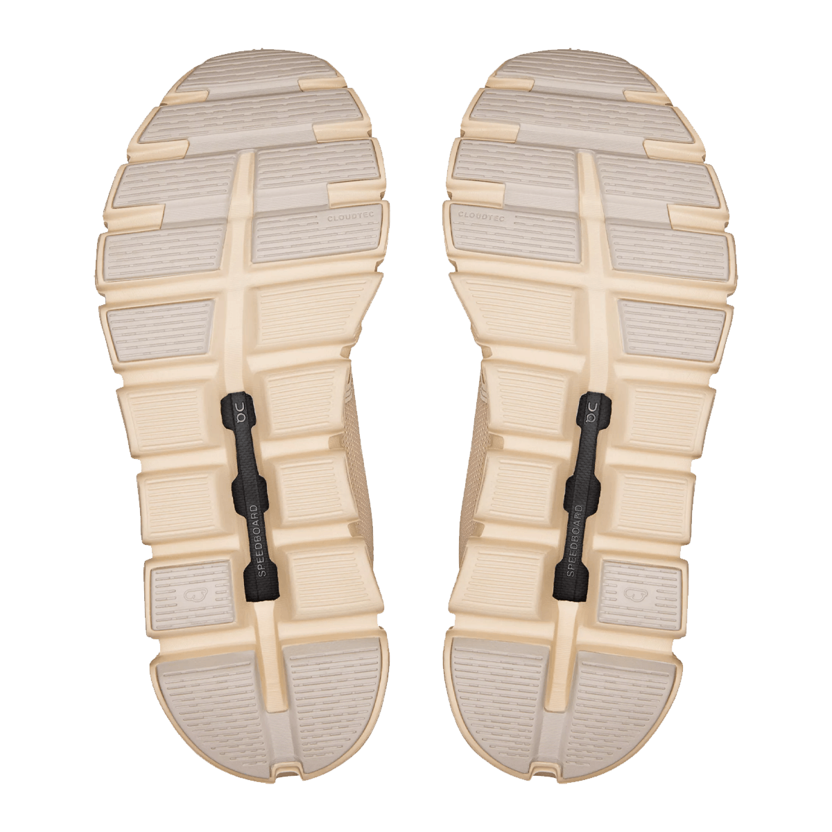 ON RUNNING WOMEN'S CLOUD 6 - SAND SAND - WOMEN'S - SOLE VIEW
