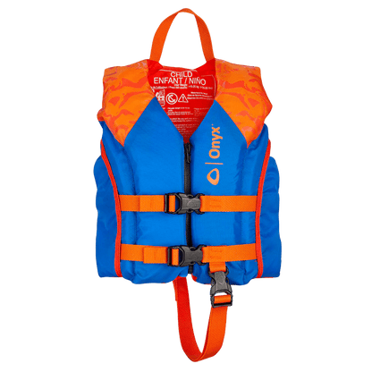 ONYX ALL ADVENTURE CHILD LIFE JACKET - 33 to 55 LBS - ORANGE/BLUE