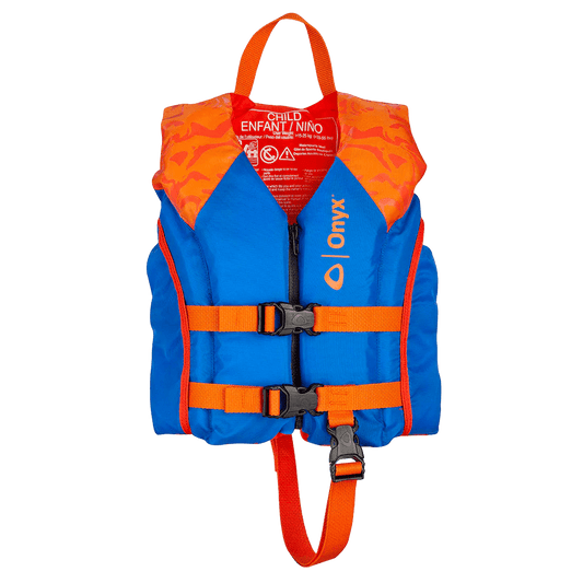 ONYX ALL ADVENTURE CHILD LIFE JACKET - 33 to 55 LBS - ORANGE/BLUE