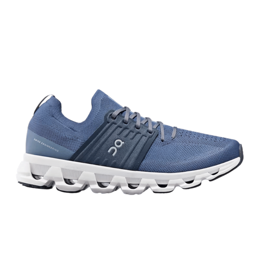 ON CUSHIONED ROAD CLOUDSWIFT 3 RUNNING SHOES - DENIM/MIDNIGHT - SIDE