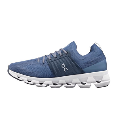 ON CUSHIONED ROAD CLOUDSWIFT 3 RUNNING SHOES - DENIM/MIDNIGHT -LEFT