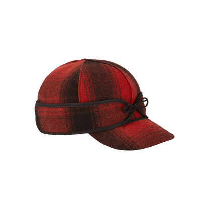 STORMY KROMER ORIGINAL CAP - RED/BLACK PLAID - SIDE VIEW