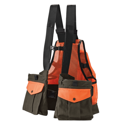 ORVIS WAXED COTTON STRAP VEST - OLIVE BLAZE  MAIN IMAGE