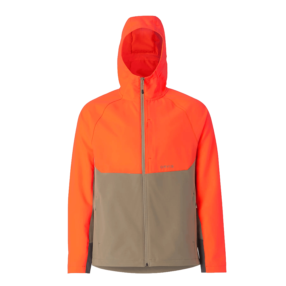 ORVIS PRO LT SOFTSHELL HOODIE- TAN/BLAZE