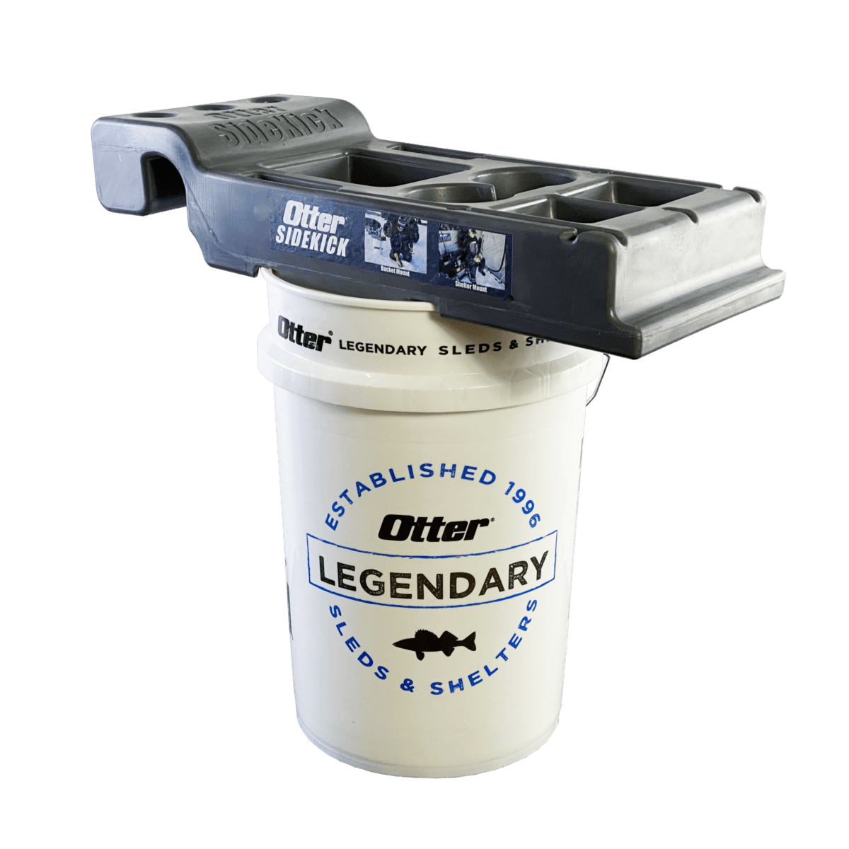 OTTER OUTDOORS SIDEKICK on a bucket