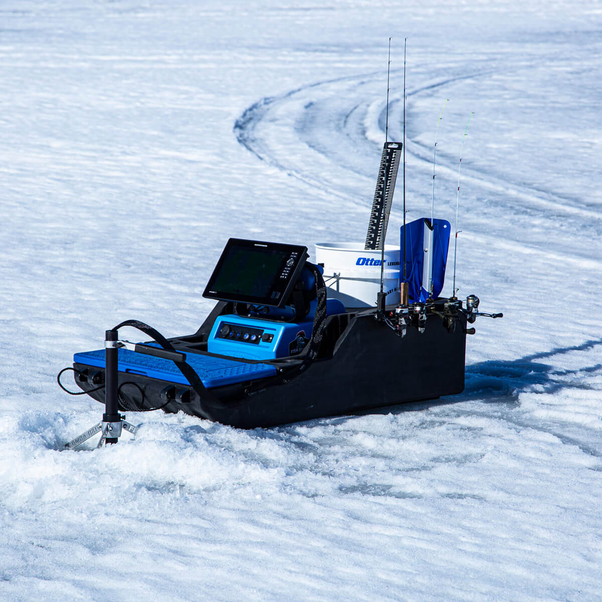 OTTER SONAR SLED being used on the ice