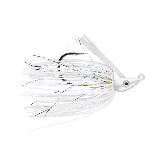 OUTKAST TACKLE PRO SWIM JIG HEAVY COVER 1/4OZ WHITE RAINBOW IMAGE