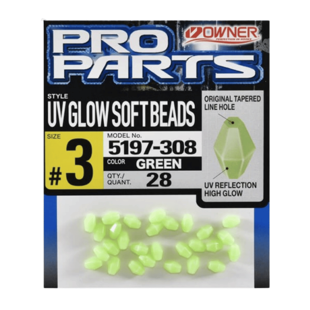 OWNER AMERICAN UV SOFT GLOW BEADS – GREEN - SIZE 3