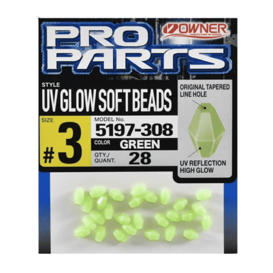 OWNER AMERICAN UV SOFT GLOW BEADS – GREEN - SIZE 3