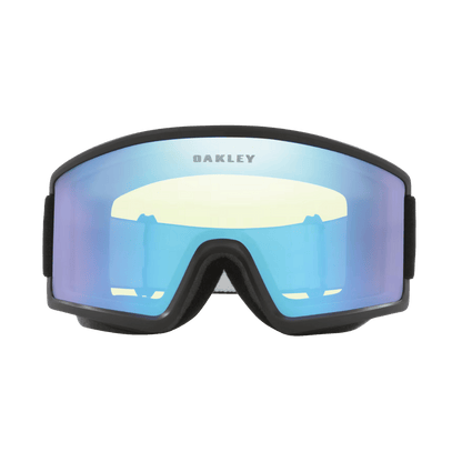 OAKLEY TARGET LINE LARGE GOGGLES - MATTE BLACK STRAP/HI YELLOW IRIDIUM & GREY LENS -  FRONT VIEW