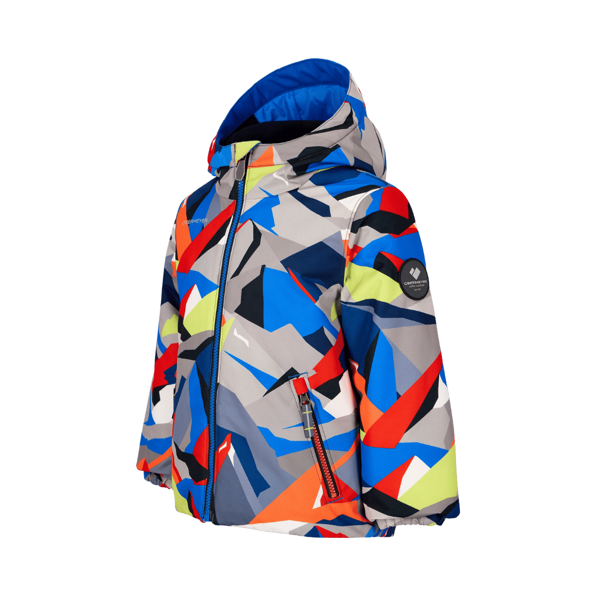 OBERMEYER BOYS' ASHOR JACKET - KALEIDO SLOPE - SIDE VIEW
