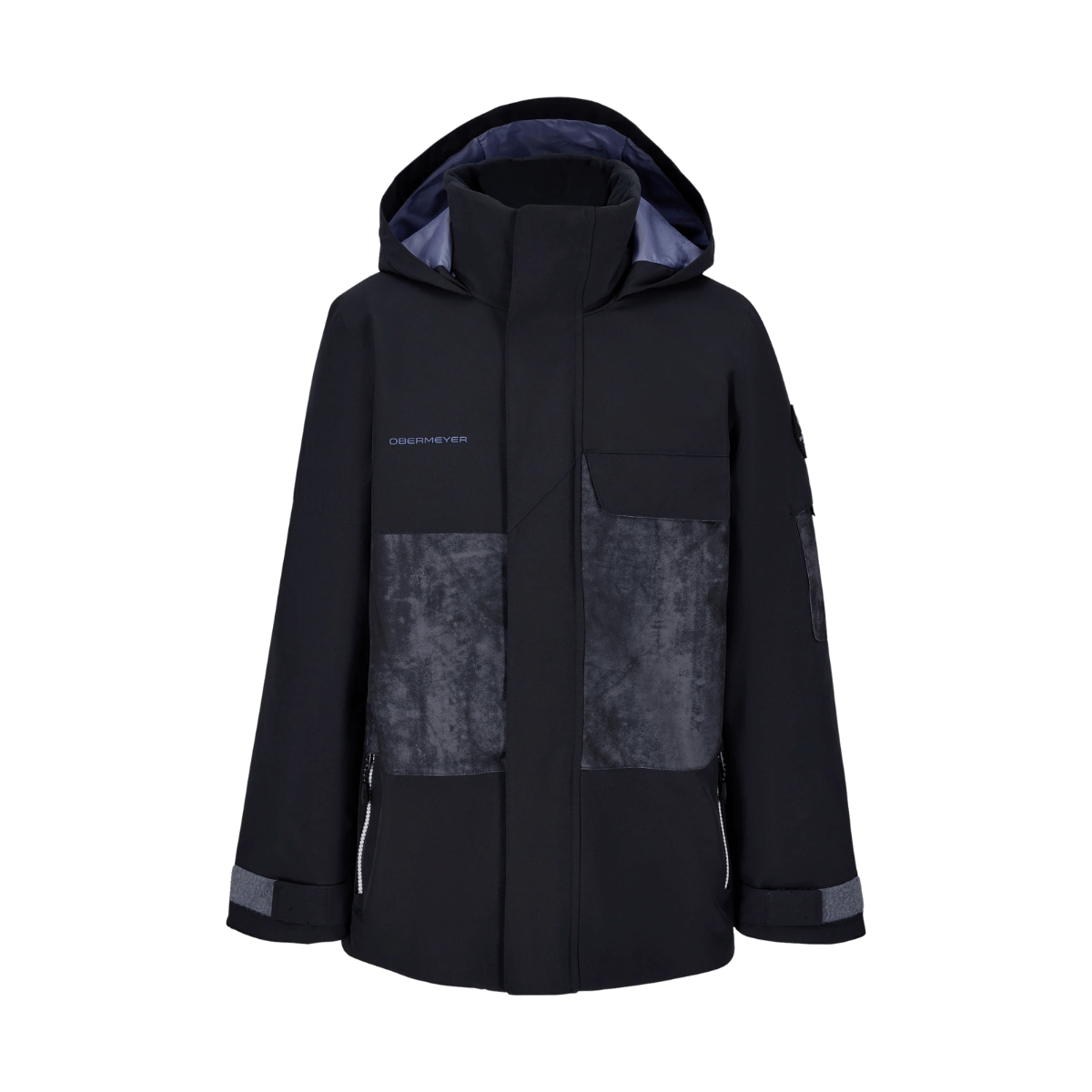 OBERMEYER BOYS' AXEL JACKET - BLACK - FRONT VIEW