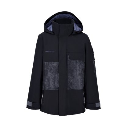 OBERMEYER BOYS' AXEL JACKET - BLACK - FRONT VIEW