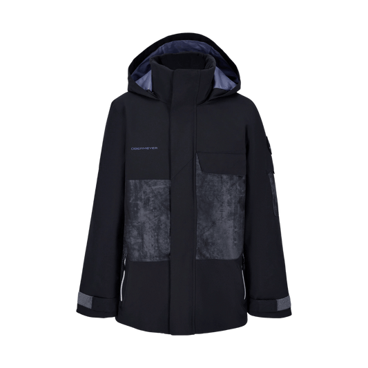 OBERMEYER BOYS' AXEL JACKET - BLACK - FRONT VIEW