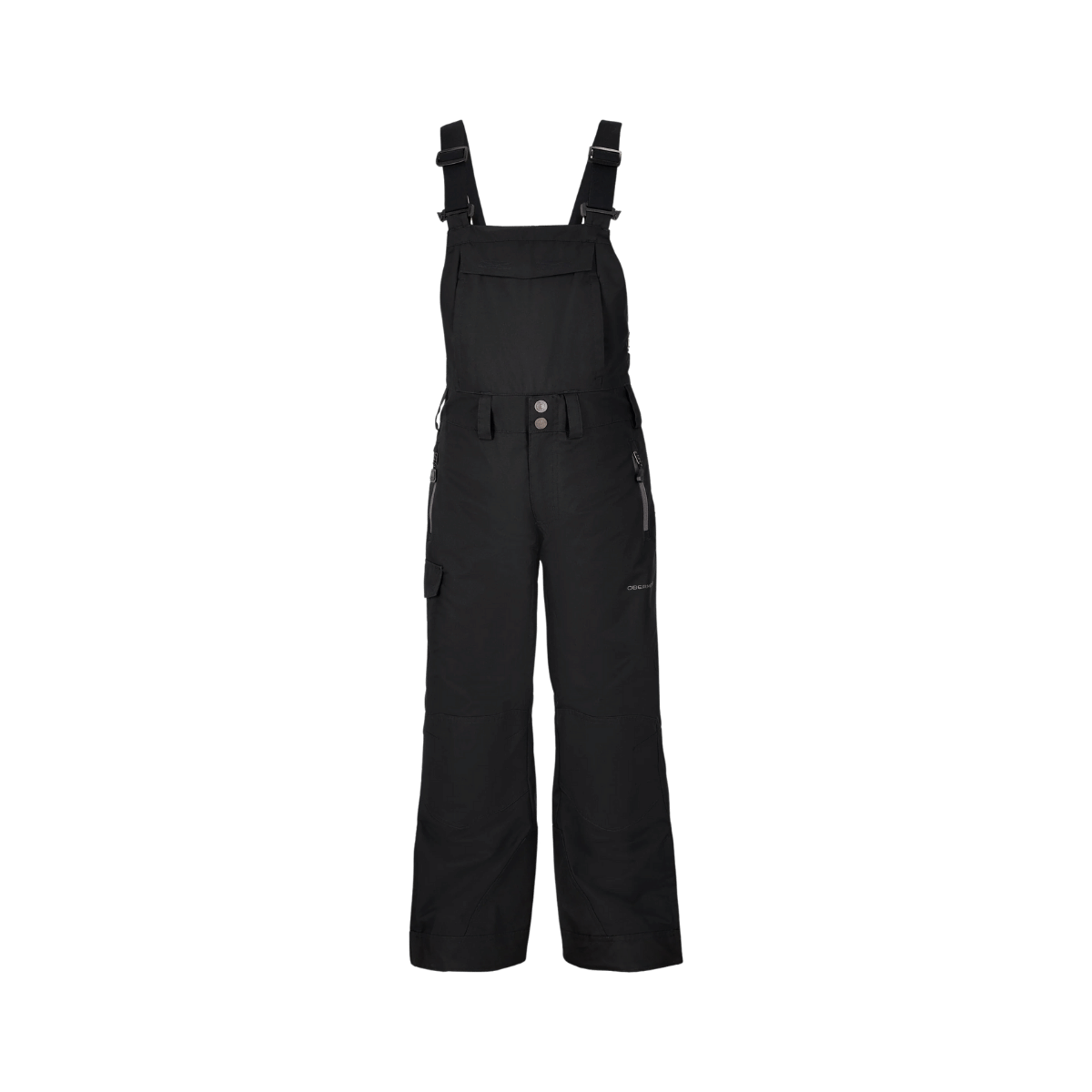 OBERMEYER BOYS' CARVER BIB PANT - BLACK - FRONT VIEW