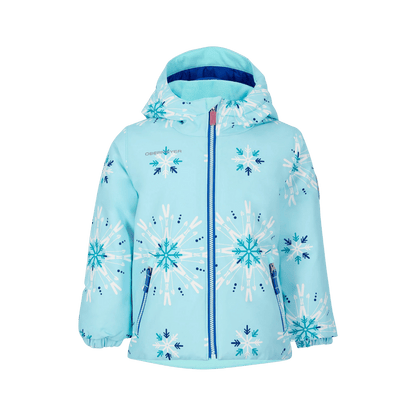 OBERMEYER GIRLS' ASHOR JACKET - SKIFLAKE BLUE - FRONT VIEW