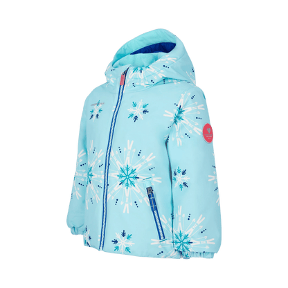 OBERMEYER GIRLS' ASHOR JACKET - SKIFLAKE BLUE - SIDE VIEW