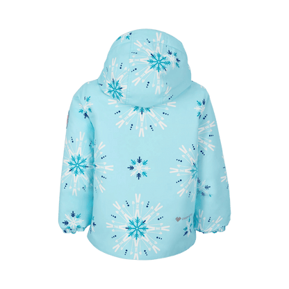 OBERMEYER GIRLS' ASHOR JACKET - SKIFLAKE BLUE - BACK VIEW