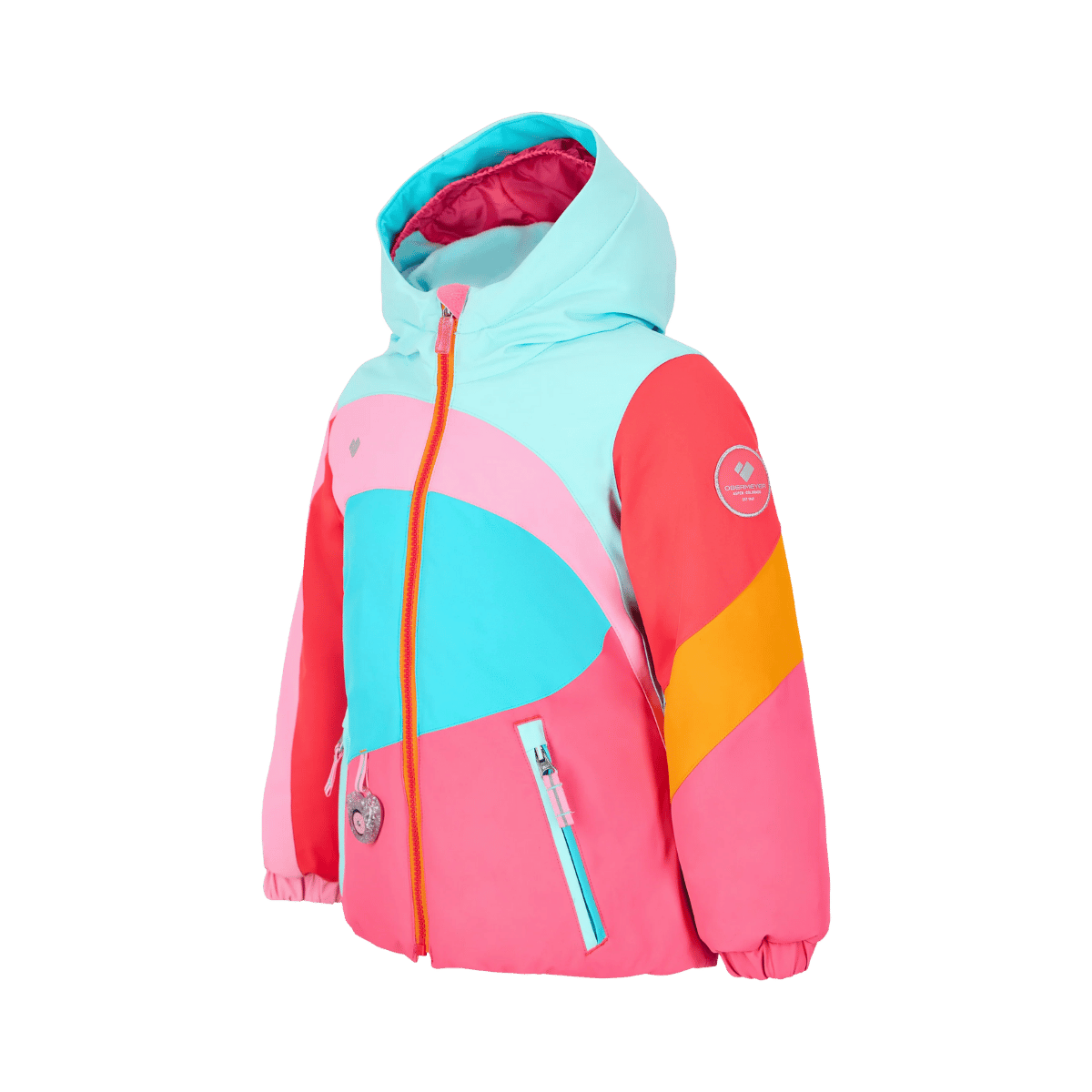 OBERMEYER GIRLS' LIVIA JACKET - AZALEA - SIDE VIEW