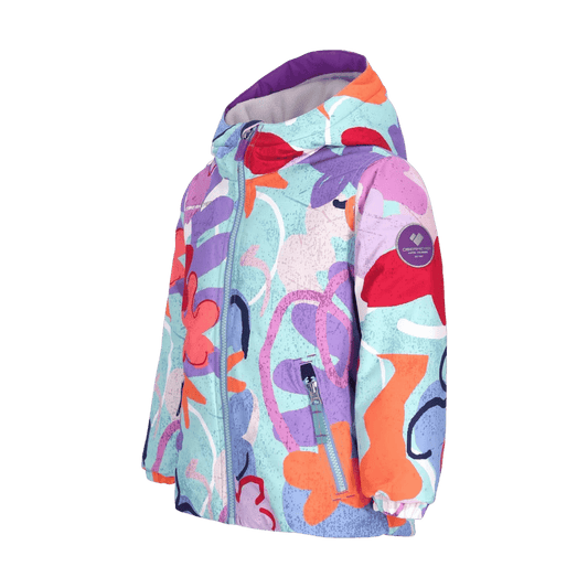 OBERMEYER KID'S ASHOR JACKET - UNDER THE SEA - FRONT ANGLED VIEW
