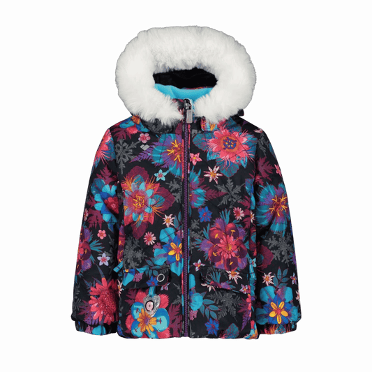 OBERMEYER KID GIRLS' ROSELET JACKET - WINTER BOUQUET - FRONT VIEW