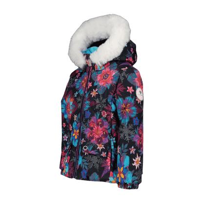 OBERMEYER KID GIRLS' ROSELET JACKET - WINTER BOUQUET - SIDE VIEW