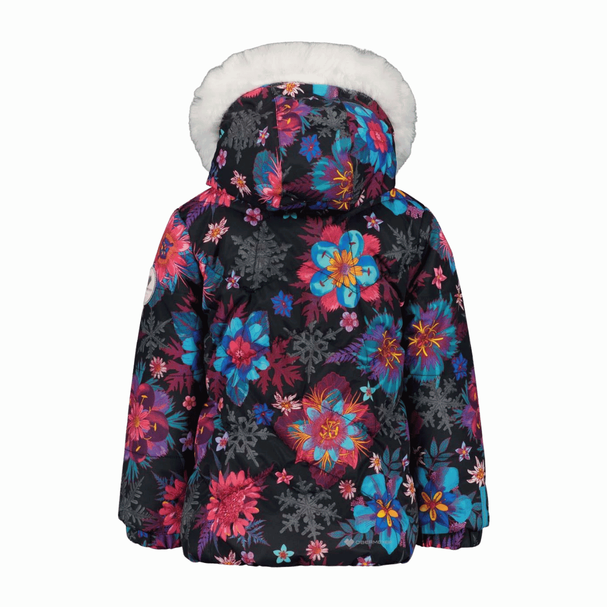 OBERMEYER KID GIRLS' ROSELET JACKET - WINTER BOUQUET - BACK VIEW