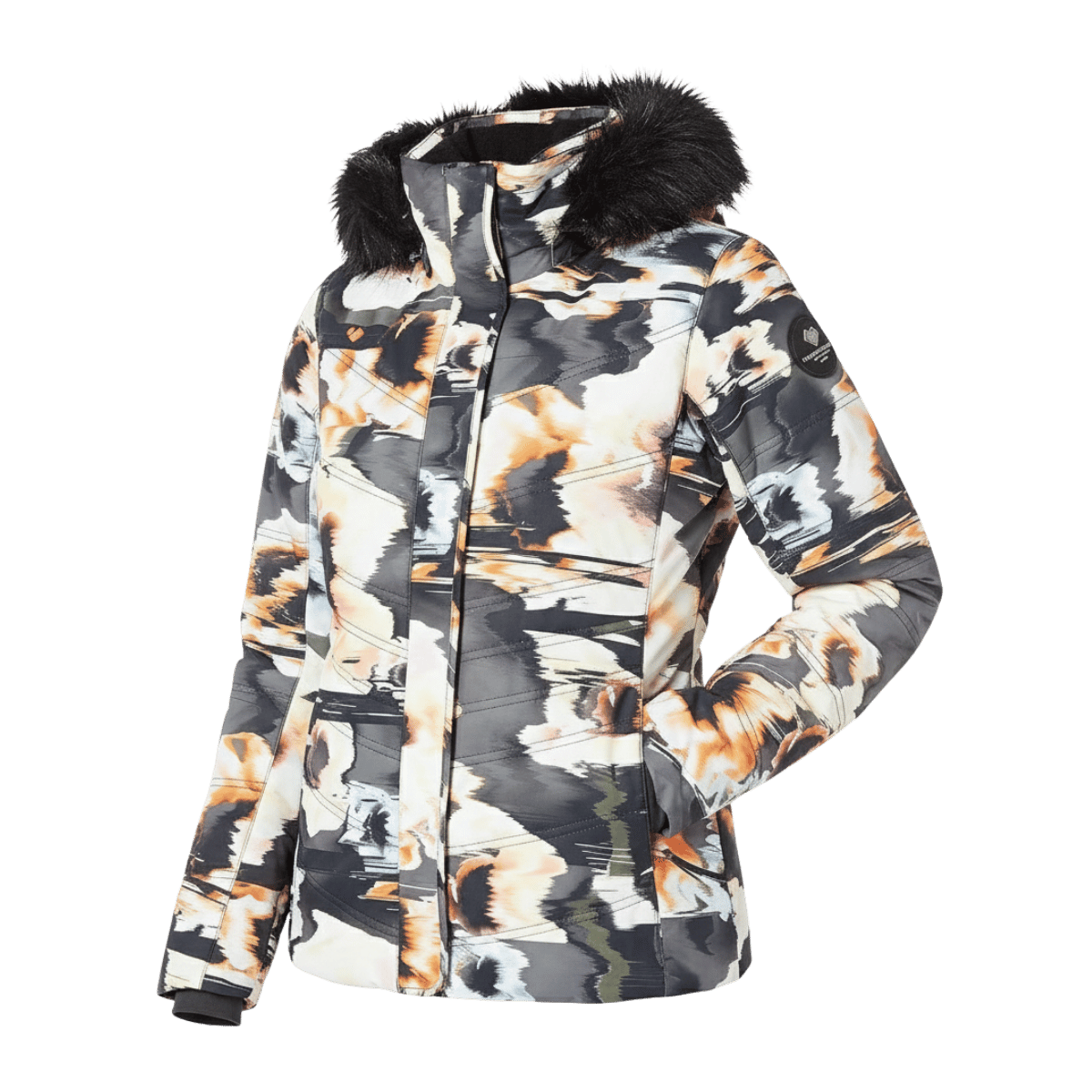 OBERMEYER WOMEN'S COSIMA DOWN JACKET - GLITCHY - FRONT VIEW