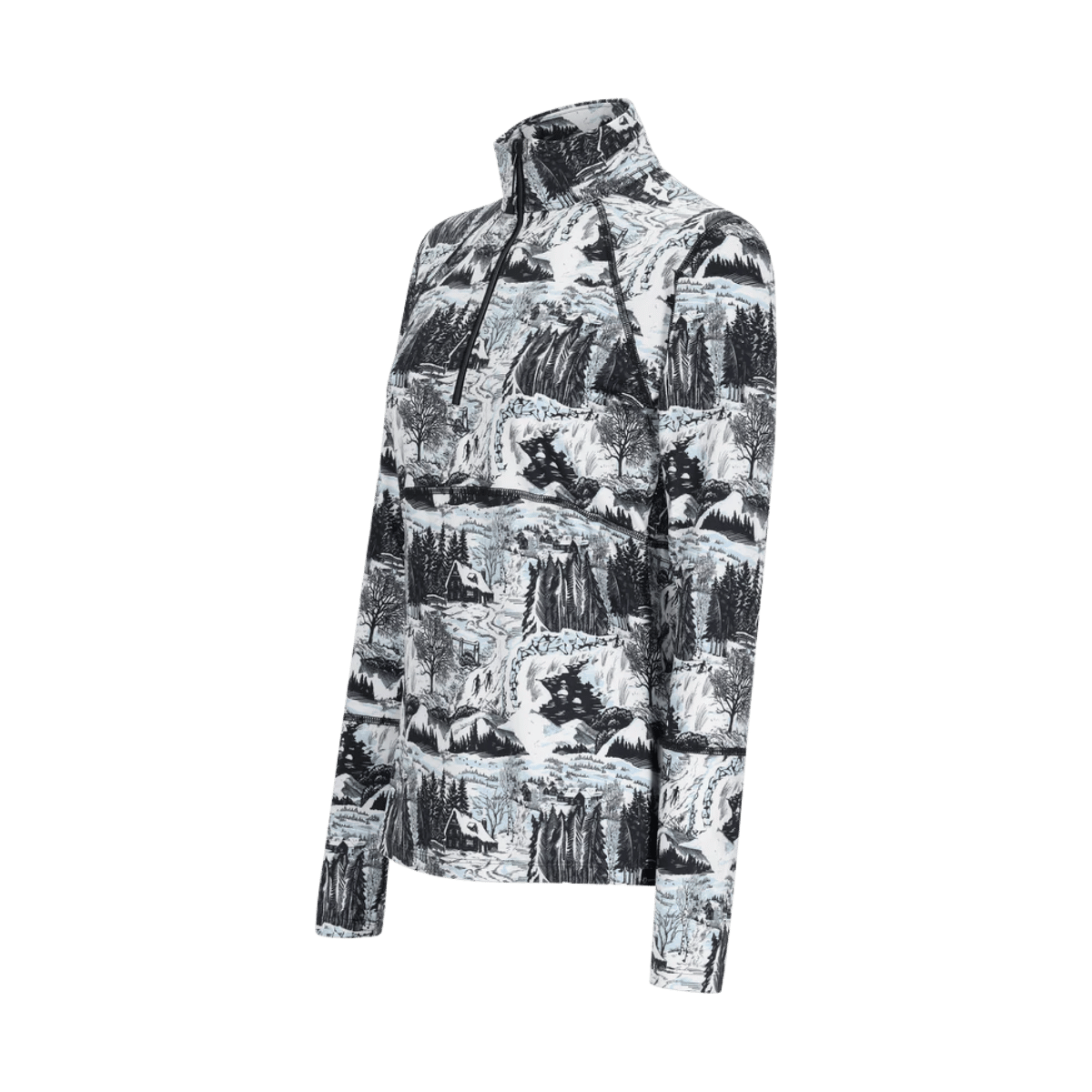 OBERMEYER WOMEN'S DISCOVER 1/4 ZIP - WOODBLOCK - SIDE VIEW