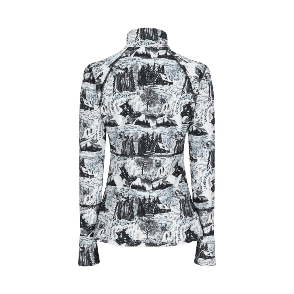 OBERMEYER WOMEN'S DISCOVER 1/4 ZIP - WOODBLOCK - BACK VIEW