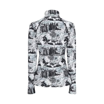 OBERMEYER WOMEN'S DISCOVER 1/4 ZIP - WOODBLOCK - BACK VIEW