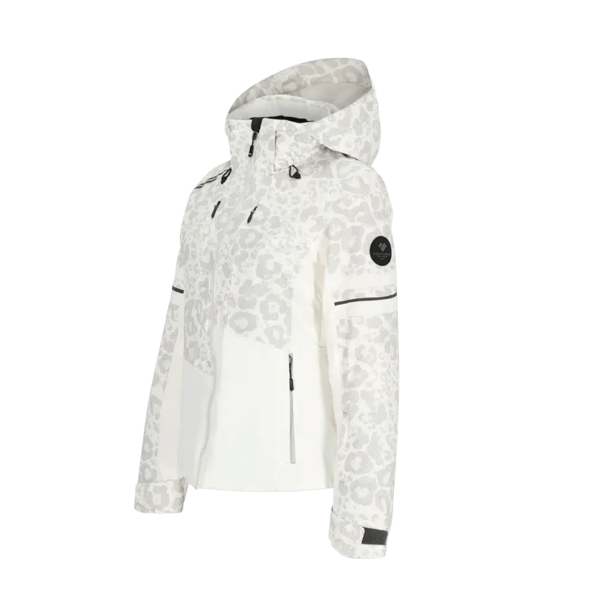 OBERMEYER WOMEN'S PLATINUM JACKET - SNOW CAT - SIDE VIEW