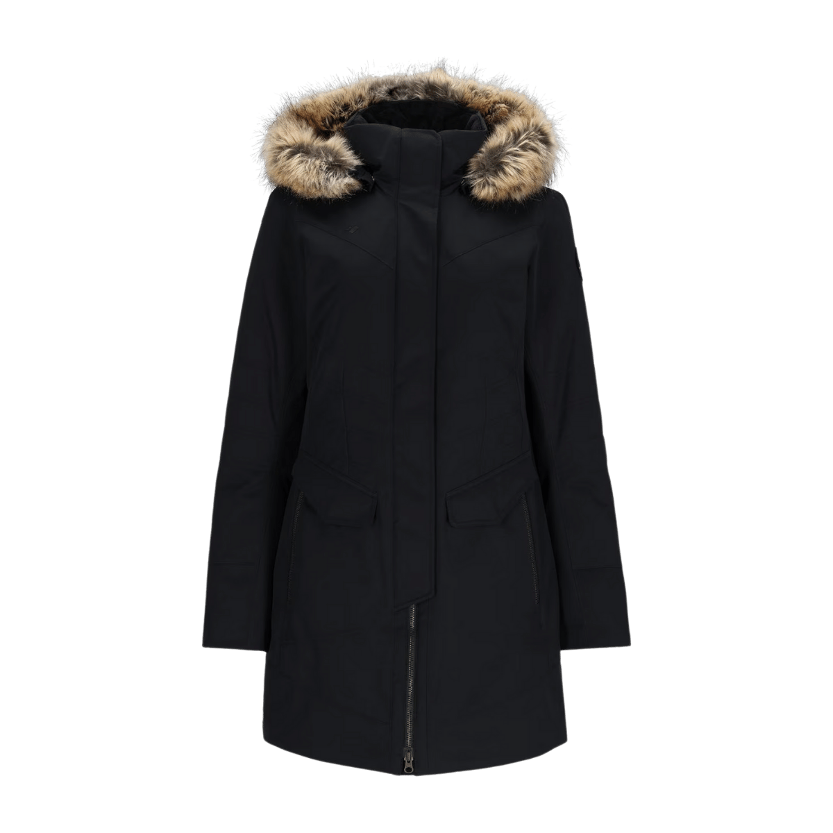 OBERMEYER WOMEN’S SOJOURNER DOWN JACKET – BLACK - FRONT VIEW