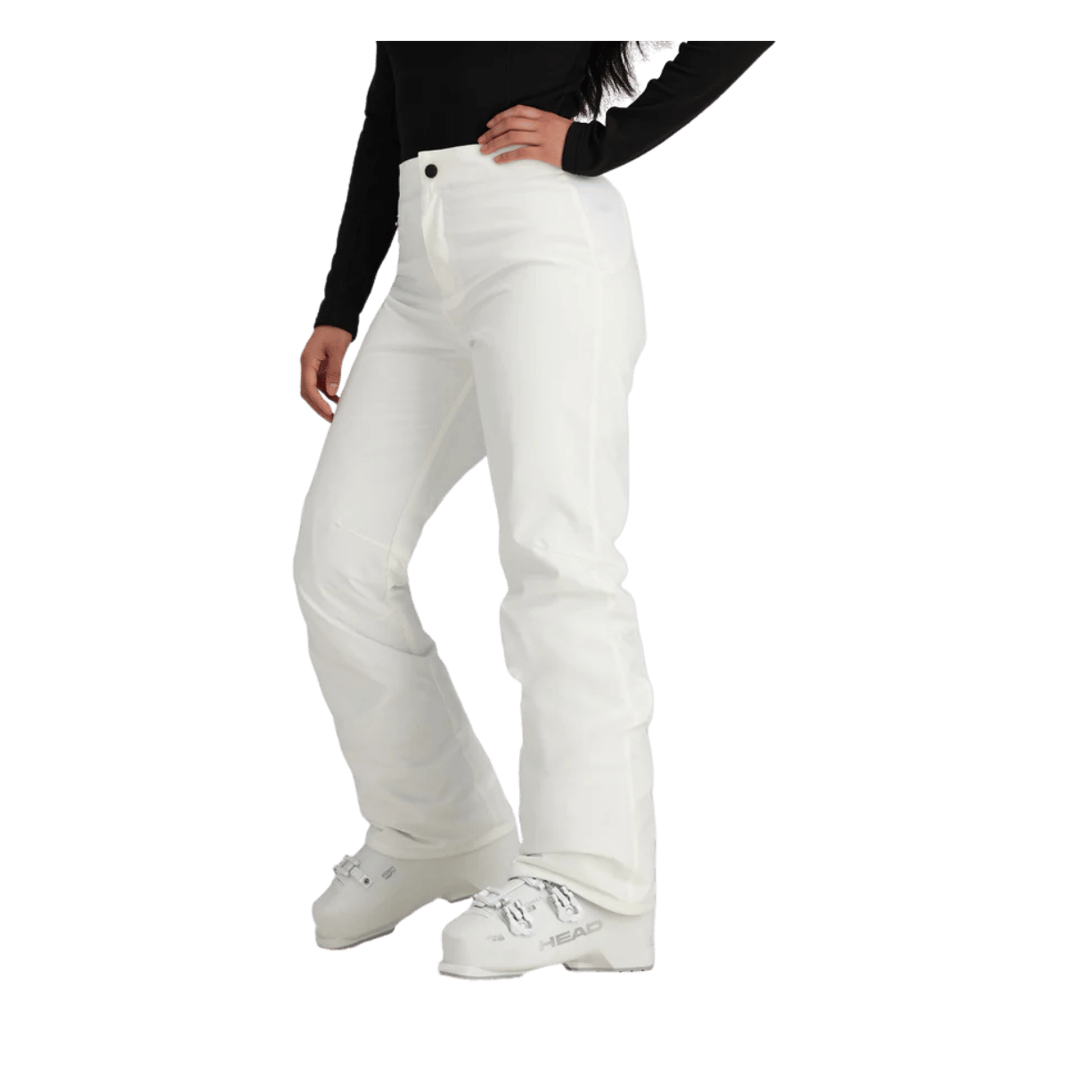 OBERMEYER WOMEN'S SUGARBUSH STRETCH PANT - WHITE - SIDE VIEW