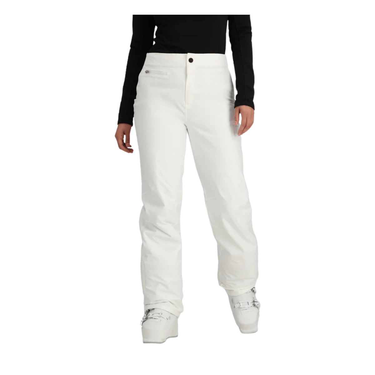 OBERMEYER WOMEN'S SUGARBUSH STRETCH PANT - WHITE - FRONT VIEW