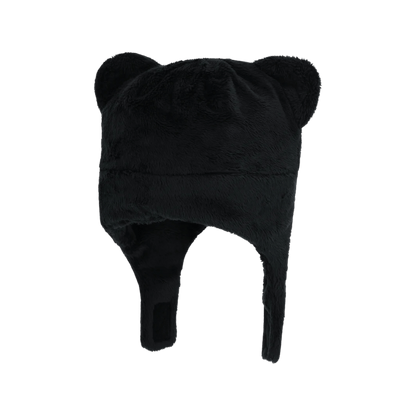 OBERMEYER TEDDY FUR HAT - BLACK - FRONT VIEW