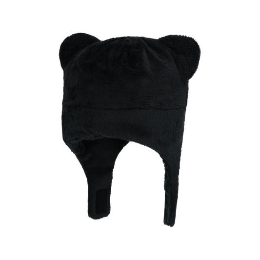 OBERMEYER TEDDY FUR HAT - BLACK - FRONT VIEW