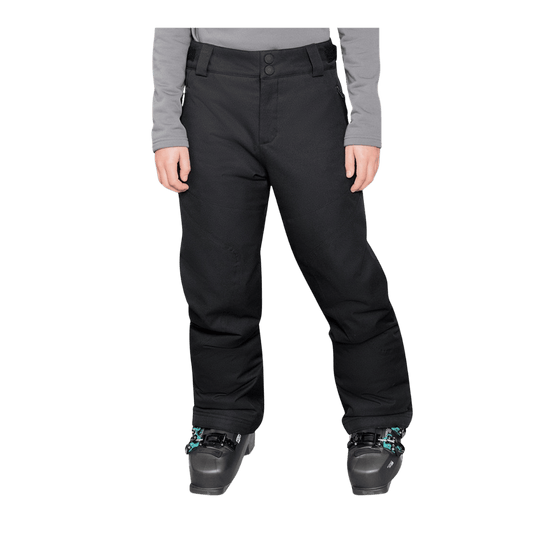 OBERMEYER KID'S TIMBERLINE INSULATED SKI PANT – BLACK - FRONT VIEW
