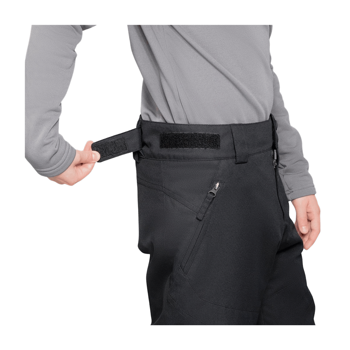 OBERMEYER KID'S TIMBERLINE INSULATED SKI PANT – BLACK - SIDE VIEW