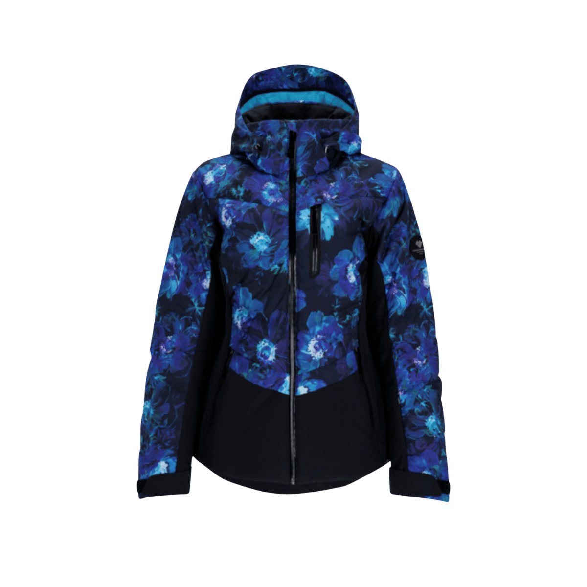 OBERMEYER WOMEN'S COSIMA DOWN JACKET - NIGHT BLOOM - FRONT VIEW