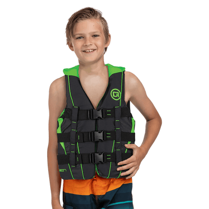 OBRIEN Teen Nylon Vest in Lime on teen boy