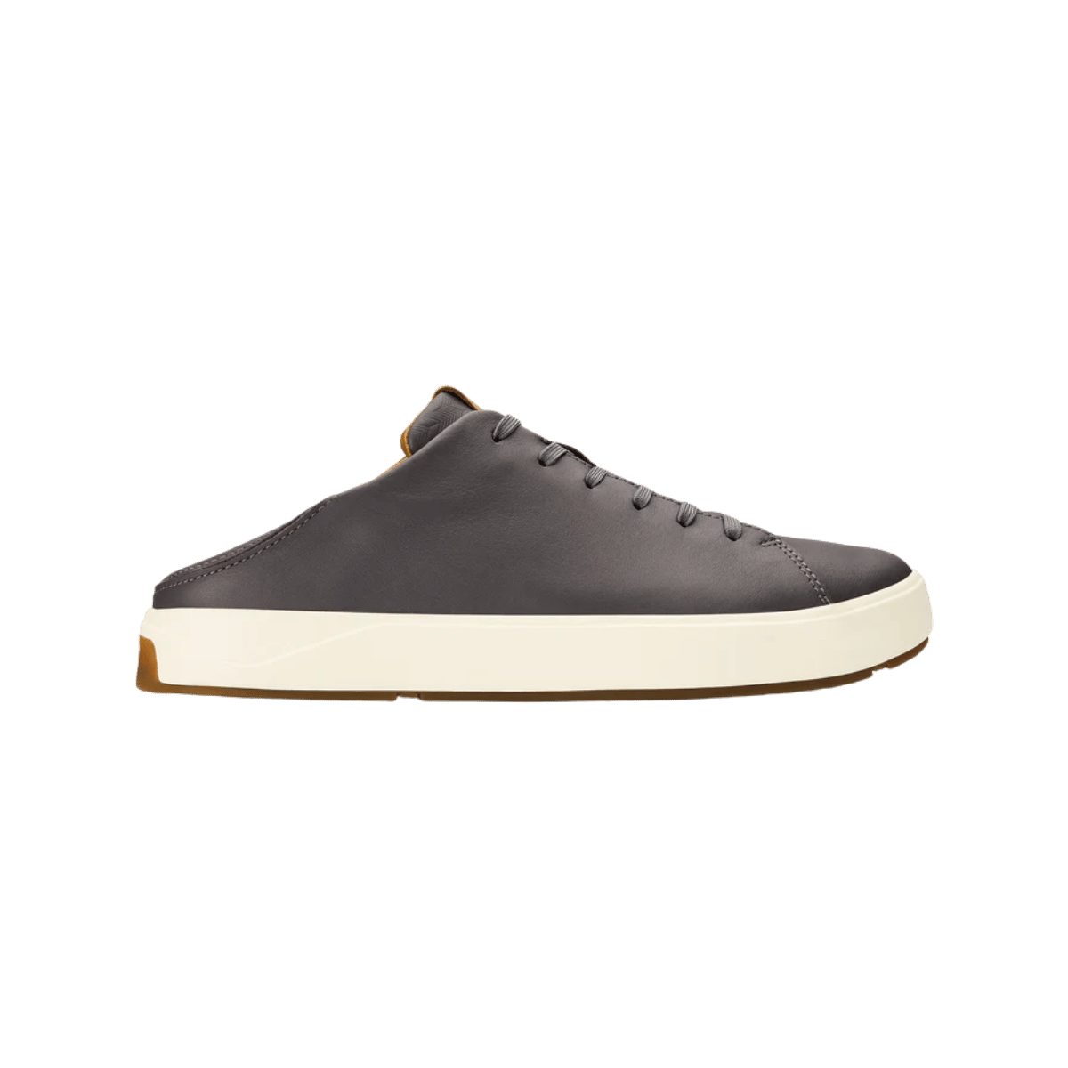 OLUKAI LAE'AHI LI 'ILI LEATHER SNEAKER - STONE - SIDE VIEW