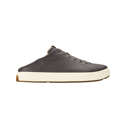 OLUKAI LAE'AHI LI 'ILI LEATHER SNEAKER - STONE - SIDE VIEW