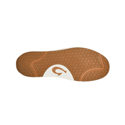 OLUKAI LAE'AHI LI 'ILI LEATHER SNEAKER - STONE - BOTTOM  SOLE VIEW