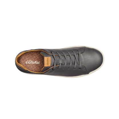 OLUKAI LAE'AHI LI 'ILI LEATHER SNEAKER - STONE - TOP VIEW