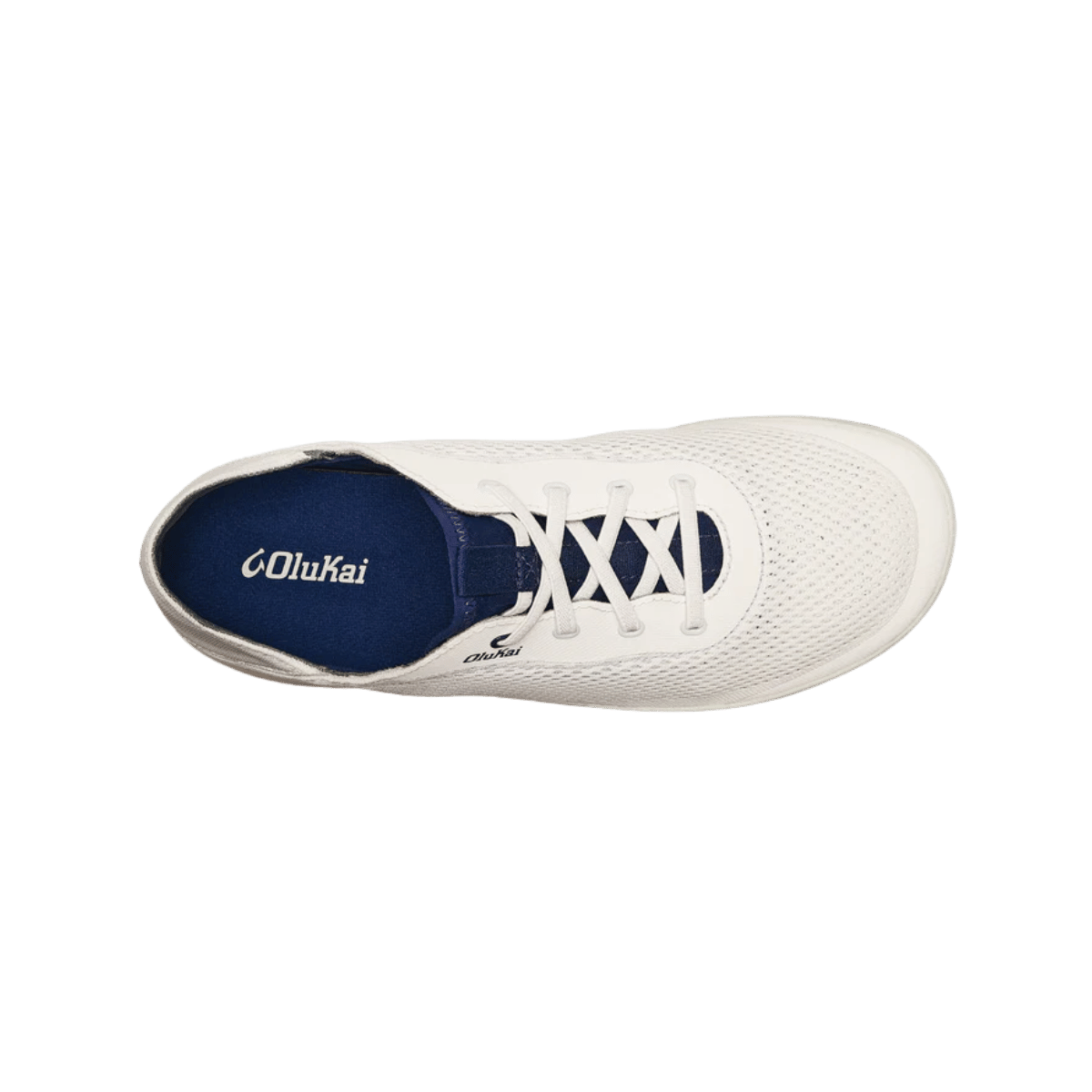 OLUKAI MOKU PAE BOAT SHOE-BRIGHT WHITE - TOP VIEW