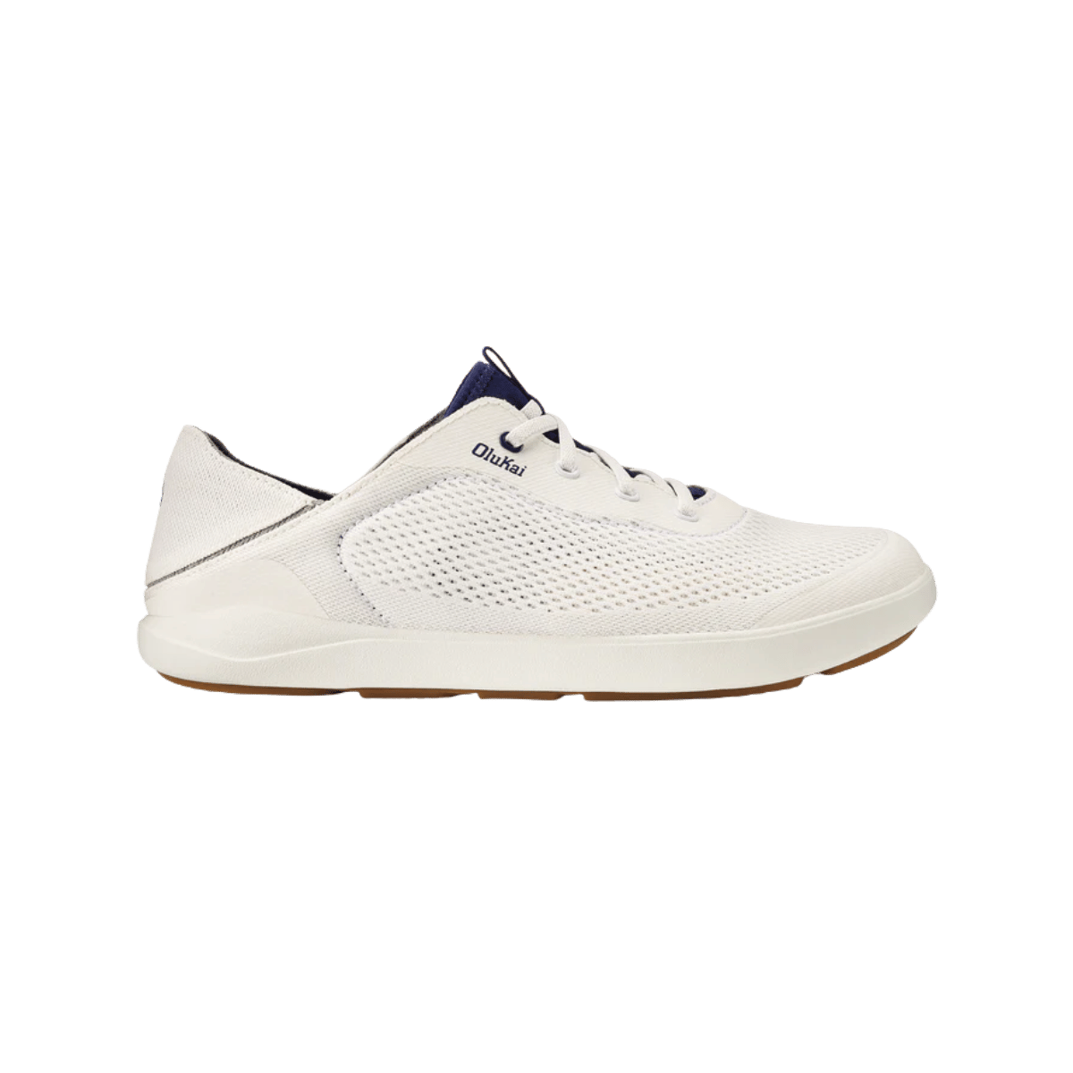 OLUKAI MOKU PAE BOAT SHOE-BRIGHT WHITE - SIDE VIEW