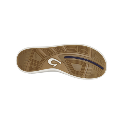 OLUKAI MOKU PAE BOAT SHOE-BRIGHT WHITE - BOTTOM SOLE VIEW