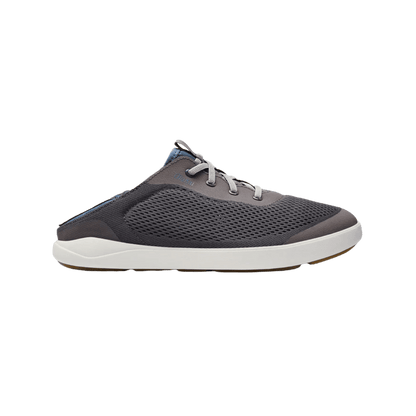 OLUKAI MOKU PAE BOAT SHOE - PAVEMENT/VINTAGE BLUE - SIDE VIEW