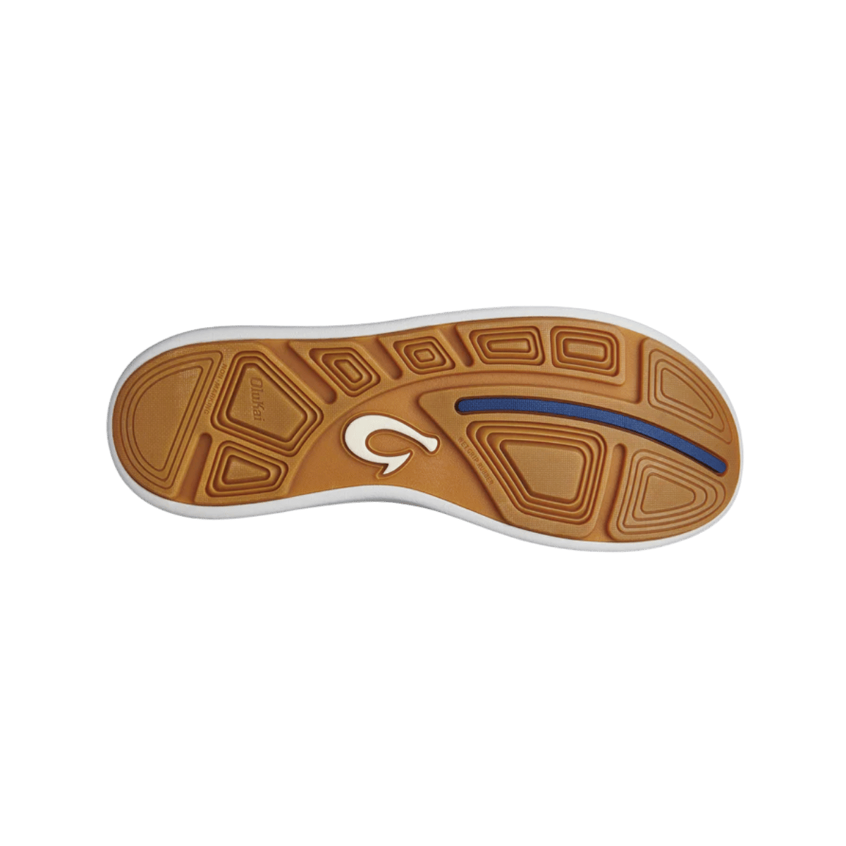 OLUKAI MOKU PAE BOAT SHOE - PAVEMENT/VINTAGE BLUE - BOTTOM SOLE VIEW